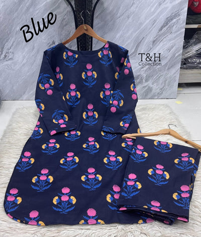 Block Print 2-Piece – Elegant Cotton Outfit