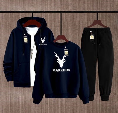 Men’s Winter 3-in-1 Suit | Hoodie, Sweatshirt & Trouser Set (Fleece Collection)