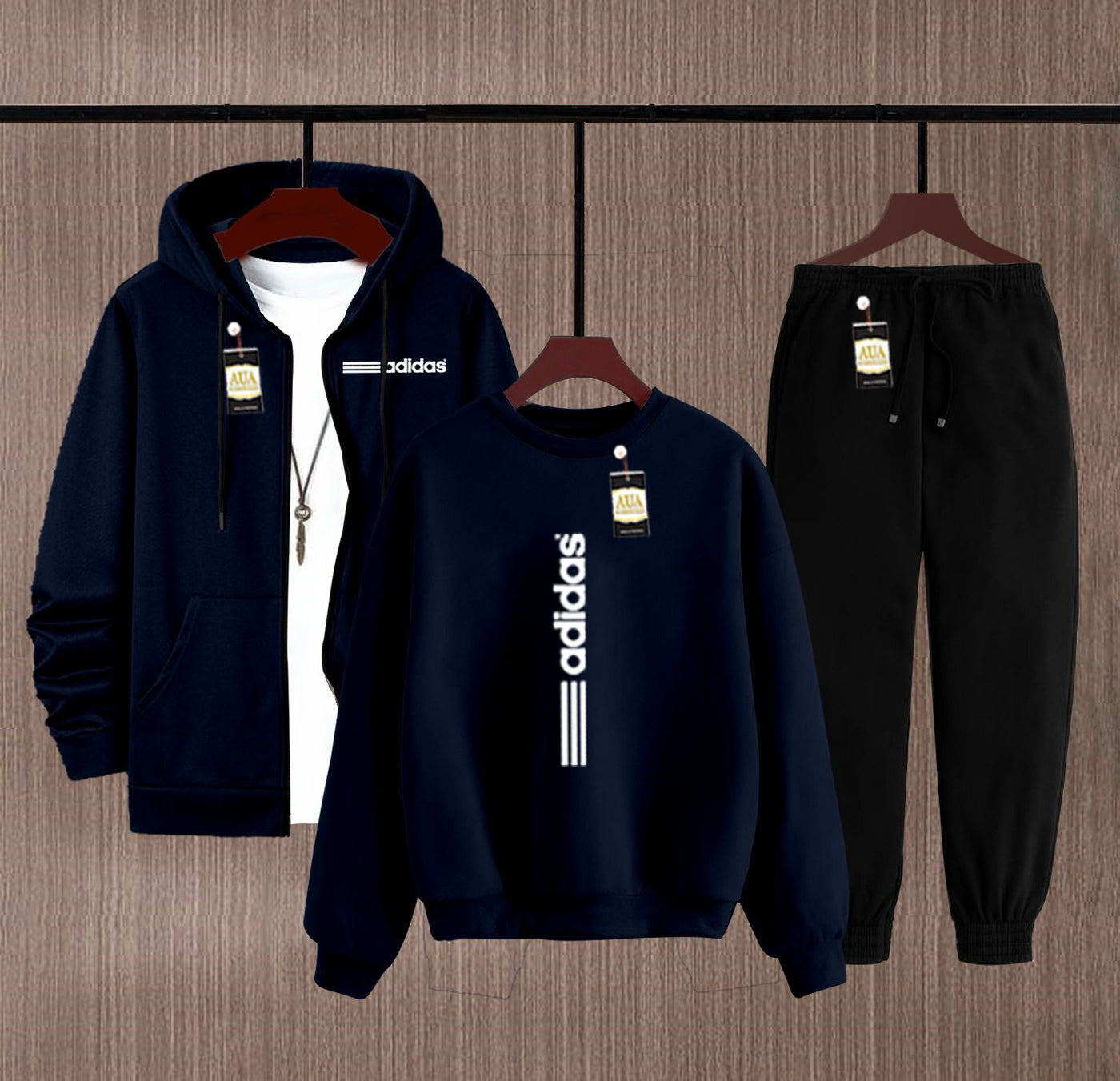 Men’s Winter 3-in-1 Suit | Hoodie, Sweatshirt & Trouser Set (Fleece Collection)