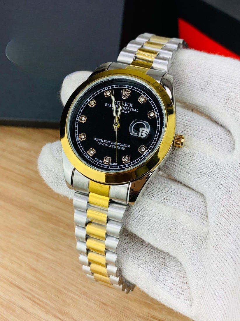 Rolex Men’s Watch – Datejust Model | Stone Dial | Stainless Steel Chain