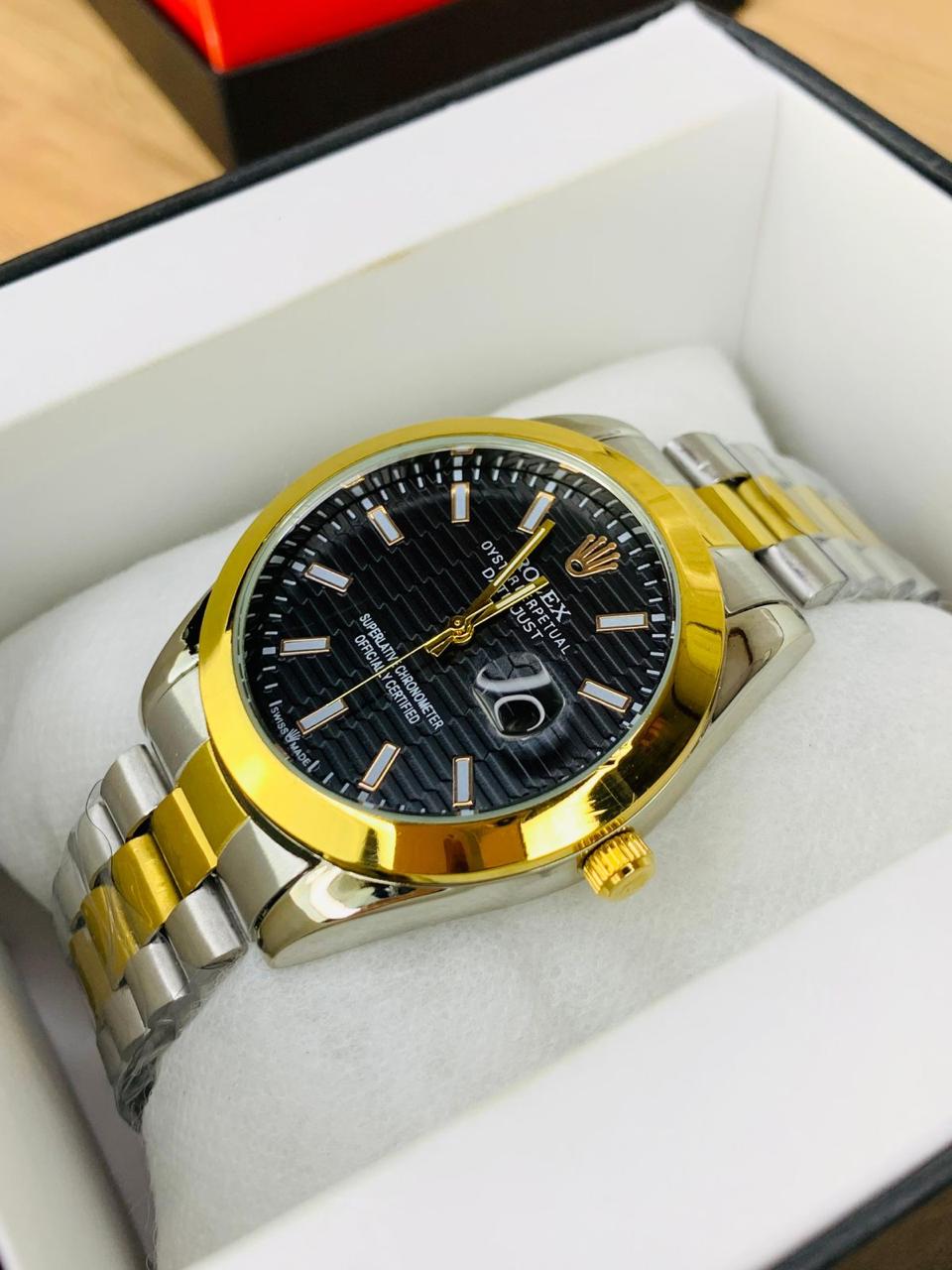 Rolex Men’s Watch – Datejust Model | Stone Dial | Stainless Steel Chain